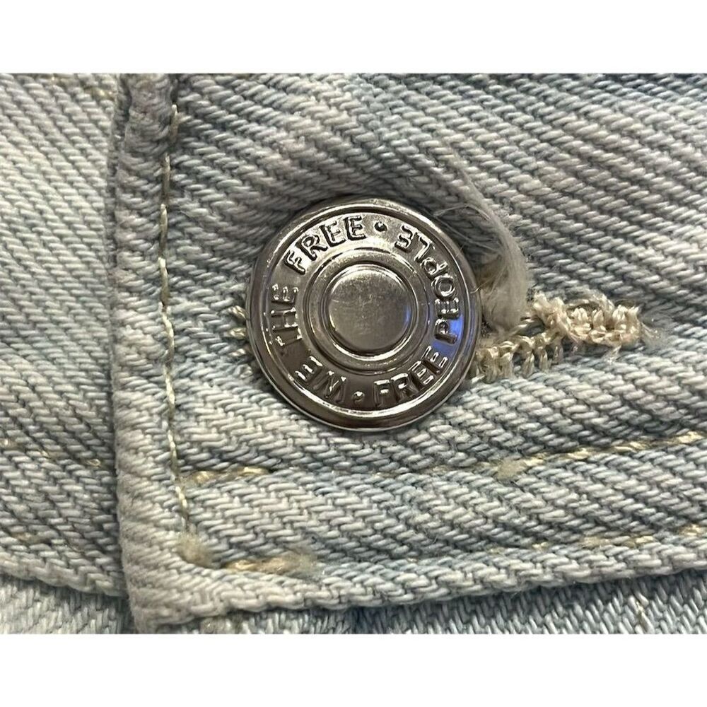 Free People We The Free Maggie Jeans Women's 25 Blue Distressed Mid-Rise Crop - Picture 7 of 16